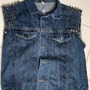 Studded Blue Jean Vest